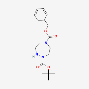 molecular formula C17H25N3O4 B2721312 1-(tert-Butoxycarbonyl)-5-(benzyloxycarbonyl)-1,2,5-triazacycloheptane CAS No. 1138150-98-7