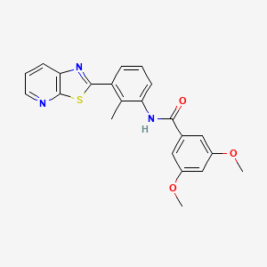 molecular formula C22H19N3O3S B2721314 3,5-二甲氧基-N-(2-甲基-3-(噻唑并[5,4-b]吡啶-2-基)苯基)苯甲酰胺 CAS No. 863593-27-5