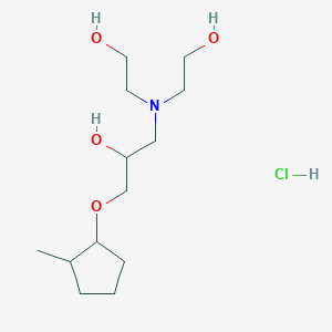 molecular formula C13H28ClNO4 B2721315 1-[Bis(2-hydroxyethyl)amino]-3-[(2-methylcyclopentyl)oxy]propan-2-OL hydrochloride CAS No. 1217850-11-7