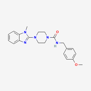 molecular formula C21H25N5O2 B2721317 N-(4-methoxybenzyl)-4-(1-methyl-1H-benzo[d]imidazol-2-yl)piperazine-1-carboxamide CAS No. 1226444-90-1