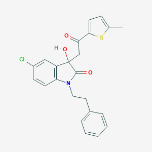 5-chloro-3-hydroxy-3-[2-(5-methylthiophen-2-yl)-2-oxoethyl]-1-(2-phenylethyl)-1,3-dihydro-2H-indol-2-one