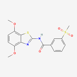 molecular formula C17H16N2O5S2 B2721331 N-(4,7-二甲氧基苯并[d]噻唑-2-基)-3-(甲磺酰基)苯甲酰胺 CAS No. 896299-99-3