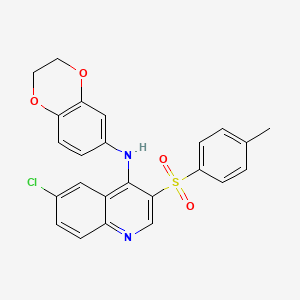 molecular formula C24H19ClN2O4S B2721334 6-chloro-N-(2,3-dihydrobenzo[b][1,4]dioxin-6-yl)-3-tosylquinolin-4-amine CAS No. 902950-28-1