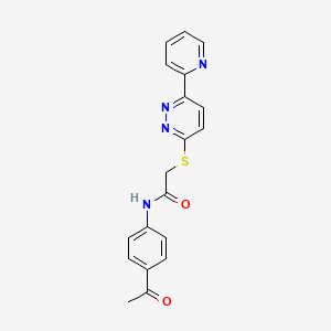 B2721342 N-(4-acetylphenyl)-2-(6-pyridin-2-ylpyridazin-3-yl)sulfanylacetamide CAS No. 893999-34-3