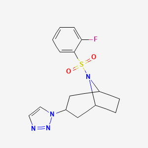 8-(2-fluorobenzenesulfonyl)-3-(1H-1,2,3-triazol-1-yl)-8-azabicyclo[3.2.1]octane