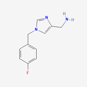 molecular formula C11H12FN3 B2721351 [1-(4-Fluorobenzyl)-1H-imidazol-4-yl]methanamine CAS No. 1368631-59-7