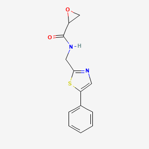 molecular formula C13H12N2O2S B2721352 N-[(5-Phenyl-1,3-thiazol-2-yl)methyl]oxirane-2-carboxamide CAS No. 2411290-52-1