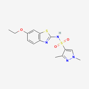 molecular formula C14H16N4O3S2 B2721356 N-(6-乙氧基苯并[d]噻唑-2-基)-1,3-二甲基-1H-吡唑-4-磺酰胺 CAS No. 899225-95-7