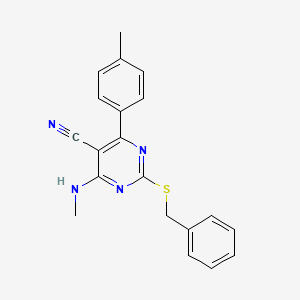 2-(Benzylsulfanyl)-4-(methylamino)-6-(4-methylphenyl)-5-pyrimidinecarbonitrile