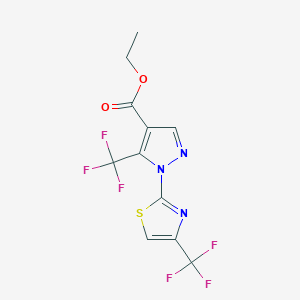 ethyl 5-(trifluoromethyl)-1-[4-(trifluoromethyl)-1,3-thiazol-2-yl]-1H-pyrazole-4-carboxylate