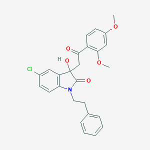 molecular formula C26H24ClNO5 B272138 5-chloro-3-[2-(2,4-dimethoxyphenyl)-2-oxoethyl]-3-hydroxy-1-(2-phenylethyl)-1,3-dihydro-2H-indol-2-one 