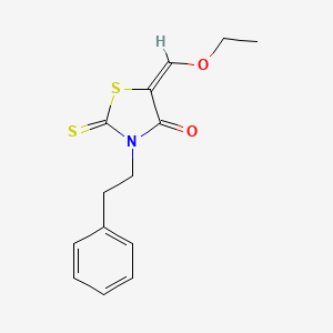 molecular formula C14H15NO2S2 B2721404 (5E)-5-(Ethoxymethylene)-3-(2-phenylethyl)-2-thioxo-1,3-thiazolidin-4-one CAS No. 828299-72-5