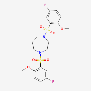 molecular formula C19H22F2N2O6S2 B2721410 1,4-Bis[(5-fluoro-2-methoxyphenyl)sulfonyl]-1,4-diazepane CAS No. 700857-43-8