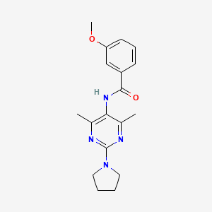 molecular formula C18H22N4O2 B2721414 N-(4,6-dimethyl-2-(pyrrolidin-1-yl)pyrimidin-5-yl)-3-methoxybenzamide CAS No. 1448054-65-6