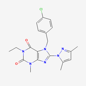 7-(4-chlorobenzyl)-8-(3,5-dimethyl-1H-pyrazol-1-yl)-1-ethyl-3-methyl-1H-purine-2,6(3H,7H)-dione