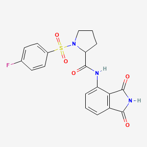 molecular formula C19H16FN3O5S B2721418 N-(1,3-dioxoisoindolin-4-yl)-1-((4-fluorophenyl)sulfonyl)pyrrolidine-2-carboxamide CAS No. 1048661-96-6