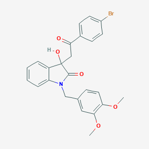 molecular formula C25H22BrNO5 B272142 3-[2-(4-bromophenyl)-2-oxoethyl]-1-(3,4-dimethoxybenzyl)-3-hydroxy-1,3-dihydro-2H-indol-2-one 