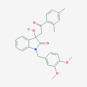 molecular formula C27H27NO5 B272143 1-(3,4-dimethoxybenzyl)-3-[2-(2,4-dimethylphenyl)-2-oxoethyl]-3-hydroxy-1,3-dihydro-2H-indol-2-one 