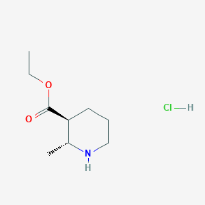 molecular formula C9H18ClNO2 B2721431 (2R,3S)-Ethyl 2-methylpiperidine-3-carboxylate hydrochloride CAS No. 1255099-39-8