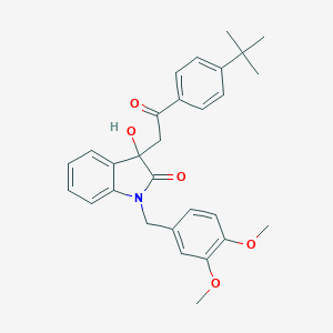 molecular formula C29H31NO5 B272144 3-[2-(4-tert-butylphenyl)-2-oxoethyl]-1-(3,4-dimethoxybenzyl)-3-hydroxy-1,3-dihydro-2H-indol-2-one 