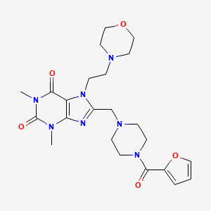 8-((4-(furan-2-carbonyl)piperazin-1-yl)methyl)-1,3-dimethyl-7-(2-morpholinoethyl)-1H-purine-2,6(3H,7H)-dione