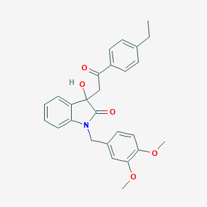 molecular formula C27H27NO5 B272146 1-(3,4-dimethoxybenzyl)-3-[2-(4-ethylphenyl)-2-oxoethyl]-3-hydroxy-1,3-dihydro-2H-indol-2-one 