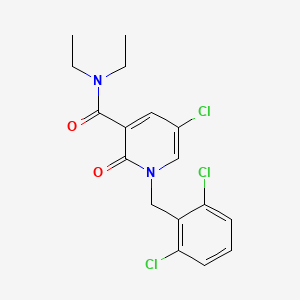 molecular formula C17H17Cl3N2O2 B2721463 5-chloro-1-(2,6-dichlorobenzyl)-N,N-diethyl-2-oxo-1,2-dihydro-3-pyridinecarboxamide CAS No. 339023-95-9