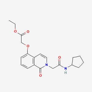 molecular formula C20H24N2O5 B2721465 Ethyl 2-[2-[2-(cyclopentylamino)-2-oxoethyl]-1-oxoisoquinolin-5-yl]oxyacetate CAS No. 868224-20-8