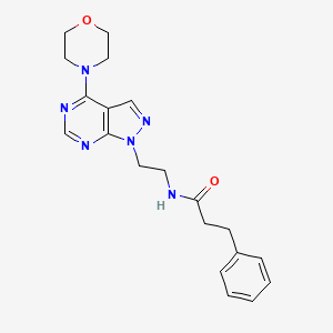 N-(2-(4-morpholino-1H-pyrazolo[3,4-d]pyrimidin-1-yl)ethyl)-3-phenylpropanamide