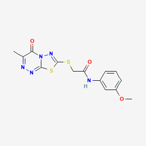 molecular formula C14H13N5O3S2 B2721476 N-(3-methoxyphenyl)-2-[(3-methyl-4-oxo-[1,3,4]thiadiazolo[2,3-c][1,2,4]triazin-7-yl)sulfanyl]acetamide CAS No. 869073-93-8