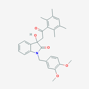 molecular formula C29H31NO5 B272148 1-(3,4-dimethoxybenzyl)-3-hydroxy-3-[2-oxo-2-(2,3,5,6-tetramethylphenyl)ethyl]-1,3-dihydro-2H-indol-2-one 