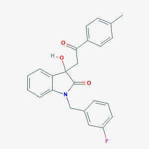 molecular formula C24H20FNO3 B272150 1-(3-fluorobenzyl)-3-hydroxy-3-[2-(4-methylphenyl)-2-oxoethyl]-1,3-dihydro-2H-indol-2-one 