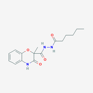 molecular formula C16H21N3O4 B2721511 N'-hexanoyl-2-methyl-3-oxo-3,4-dihydro-2H-1,4-benzoxazine-2-carbohydrazide CAS No. 861207-10-5