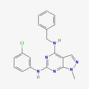 molecular formula C19H17ClN6 B2721513 N4-苄基-N6-(3-氯苯基)-1-甲基-1H-吡唑并[3,4-d]嘧啶-4,6-二胺 CAS No. 921042-78-6
