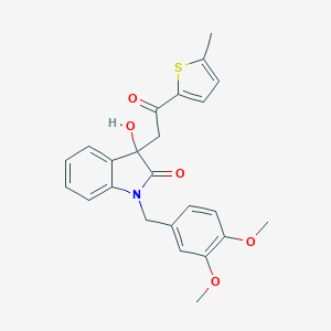 molecular formula C24H23NO5S B272152 1-(3,4-dimethoxybenzyl)-3-hydroxy-3-[2-(5-methylthiophen-2-yl)-2-oxoethyl]-1,3-dihydro-2H-indol-2-one 