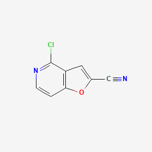 molecular formula C8H3ClN2O B2721525 4-氯基呋喃并[3,2-c]吡啶-2-碳腈 CAS No. 220992-52-9