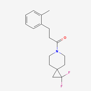 molecular formula C17H21F2NO B2721526 1-(1,1-二氟-6-氮杂螺[2.5]辛烷-6-基)-3-(邻甲苯基)丙酮 CAS No. 2320213-59-8