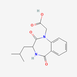 molecular formula C15H18N2O4 B2721531 2-[3-(2-methylpropyl)-2,5-dioxo-2,3,4,5-tetrahydro-1H-1,4-benzodiazepin-1-yl]acetic acid CAS No. 1955516-26-3