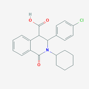 molecular formula C22H22ClNO3 B2721532 3-(4-氯苯基)-2-环己基-1-氧代-1,2,3,4-四氢-4-异喹啉羧酸 CAS No. 400073-91-8