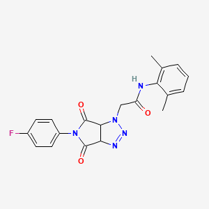 molecular formula C20H18FN5O3 B2721533 N-(2,6-dimethylphenyl)-2-[5-(4-fluorophenyl)-4,6-dioxo-4,5,6,6a-tetrahydropyrrolo[3,4-d][1,2,3]triazol-1(3aH)-yl]acetamide CAS No. 1053076-72-4