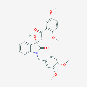 molecular formula C27H27NO7 B272154 1-(3,4-dimethoxybenzyl)-3-[2-(2,5-dimethoxyphenyl)-2-oxoethyl]-3-hydroxy-1,3-dihydro-2H-indol-2-one 