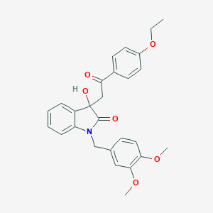 molecular formula C27H27NO6 B272155 1-(3,4-dimethoxybenzyl)-3-[2-(4-ethoxyphenyl)-2-oxoethyl]-3-hydroxy-1,3-dihydro-2H-indol-2-one 