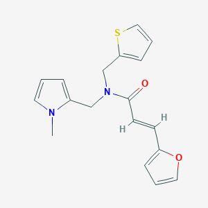 molecular formula C18H18N2O2S B2721579 (E)-3-(呋喃-2-基)-N-((1-甲基-1H-吡咯-2-基)甲基)-N-(噻吩-2-基甲基)丙烯酰胺 CAS No. 1331723-67-1