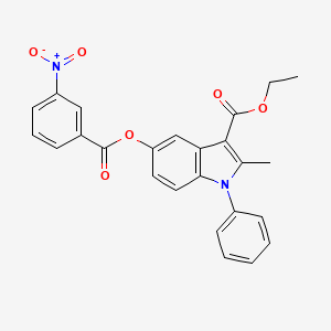 molecular formula C25H20N2O6 B2721580 ethyl 2-methyl-5-((3-nitrobenzoyl)oxy)-1-phenyl-1H-indole-3-carboxylate CAS No. 391218-79-4