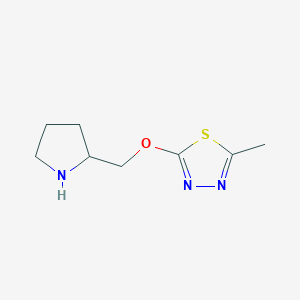 molecular formula C8H13N3OS B2721581 2-甲基-5-[(吡咯啉-2-基)甲氧基]-1,3,4-噻二唑 CAS No. 1494288-50-4