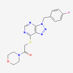 molecular formula C17H17FN6O2S B2721598 2-((3-(4-氟苯甲基)-3H-[1,2,3]三唑并[4,5-d]嘧啶-7-基)硫)-1-吗啉基乙酮 CAS No. 863453-10-5
