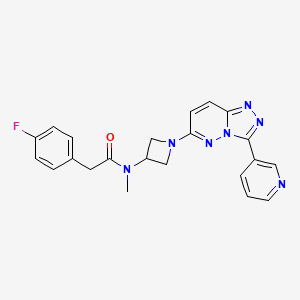 molecular formula C22H20FN7O B2721609 2-(4-Fluorophenyl)-N-methyl-N-[1-(3-pyridin-3-yl-[1,2,4]triazolo[4,3-b]pyridazin-6-yl)azetidin-3-yl]acetamide CAS No. 2380010-81-9