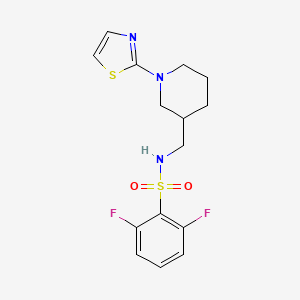 molecular formula C15H17F2N3O2S2 B2721615 2,6-difluoro-N-((1-(thiazol-2-yl)piperidin-3-yl)methyl)benzenesulfonamide CAS No. 1706082-79-2