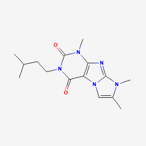 molecular formula C15H21N5O2 B2721620 3-isopentyl-1,7,8-trimethyl-1H-imidazo[2,1-f]purine-2,4(3H,8H)-dione CAS No. 887461-25-8