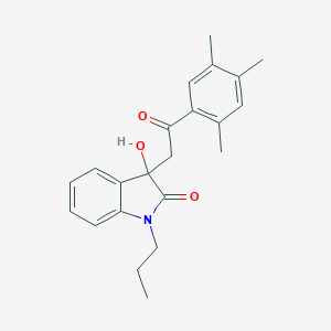 molecular formula C22H25NO3 B272163 3-hydroxy-3-[2-oxo-2-(2,4,5-trimethylphenyl)ethyl]-1-propyl-1,3-dihydro-2H-indol-2-one 